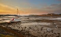 Rusty shipwreck at the beach of the Walney Channel in Roa Island, Cumbria, England, UK