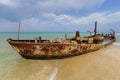 Rusty shipwreck