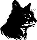 Rusty-spotted Cat Black Silhouette Generative Ai