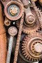 Rusty sprockets and gearwheels of old industrial machine Royalty Free Stock Photo