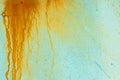 Rusty stains on a blue metal surface. Background for design Royalty Free Stock Photo