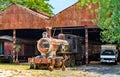 Rusty steam locomotive in Asuncion, Paraguay Royalty Free Stock Photo