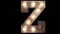 Rusty steel Burlesque Light Bulb text Z