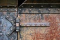 Rusty steel door hinges Royalty Free Stock Photo