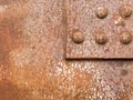 Rusty steel surface iron riveted texture pattern Royalty Free Stock Photo