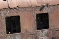 Rusty structure of old train wagon