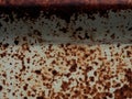 Rusty surface with exfoliated paint in beige