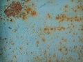 Rusty surface of green metal plate. Rusty texture backdrop Royalty Free Stock Photo