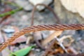 Rusty thick steel rope, rusty old steel rope Royalty Free Stock Photo