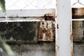 Rusty tightened bolt and nut on the construction part of the building Royalty Free Stock Photo