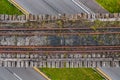 Rusty Tracks on Abandoned Railroad Bridge - Muddy Kanawha River - Charleston, West Virginia Royalty Free Stock Photo