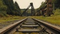 Rusty Railroad Tracks to Abandoned Mine Royalty Free Stock Photo