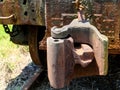 Rusty Train Coupling on a Train Royalty Free Stock Photo
