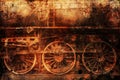 Rusty train industrial steam-punk background Royalty Free Stock Photo