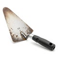 Rusty Trowel with Black Handle on White Background Royalty Free Stock Photo