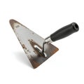 Rusty Trowel with Black Handle on White Background Royalty Free Stock Photo