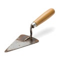 Rusty Trowel with Wooden Handle on White Background Royalty Free Stock Photo