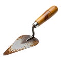 Rusty Trowel with Wooden Handle on White Background Royalty Free Stock Photo