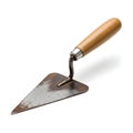 Rusty Trowel with Wooden Handle on White Background Royalty Free Stock Photo