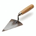 Rusty Trowel with Wooden Handle on White Background Royalty Free Stock Photo