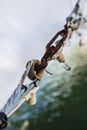 Rusty Turnbuckle attached to wire rope