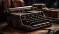 Rusty typewriter, a nostalgic piece of obsolete machinery on desk generated by AI Royalty Free Stock Photo