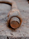 Rusty u bolt nut photographed macro Royalty Free Stock Photo