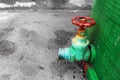 Rusty valve on industrial tank Royalty Free Stock Photo