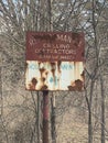 Rusty vintage antique sign still standing, Drilling contractors.. West Bolyston, Ma