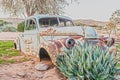 Rusty vintage car in Namibia