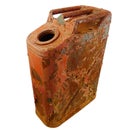 Rusty vintage gas can isolated Royalty Free Stock Photo