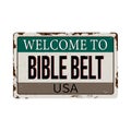 Rusty vintage web bible belt usa plaque sign