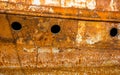 Rusty wall of an abandoned ship Royalty Free Stock Photo