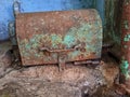 rusty water meter cover metal box texture Royalty Free Stock Photo