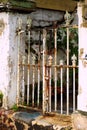 Rusty Weathered Metal Front Gate.