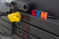 Rusty weight stack in a gym Royalty Free Stock Photo