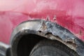 Rusty wheel on an old car Royalty Free Stock Photo