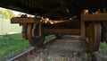 Rusty wheels of a freight train Royalty Free Stock Photo