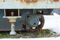 Rusty wheels of old steam train Royalty Free Stock Photo