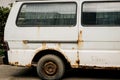 Rusty white minibus Royalty Free Stock Photo