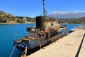 The rusty wreck of two vessels in agia Galini in Crete, Greece