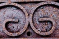 Rusty wrought iron grill