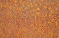 Rusty yellow metal surface. Saturated orange, red, grunge rusty metal texture background.