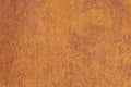 Rusty yellow-red textured metal surface. The texture of the metal sheet is prone to oxidation and corrosion. Grunge Royalty Free Stock Photo