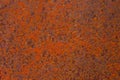 Rusty yellow-red textured metal surface. The texture of the metal sheet is prone to oxidation and corrosion. Grunge Royalty Free Stock Photo