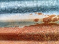 rusty zinc texture close-up. Pattern of old metal sheet. Royalty Free Stock Photo