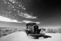 Rusty Model T in black and white on Route 66 in the Painted Desert National Park in Arizona United States Royalty Free Stock Photo