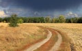 Rut road in steppe Royalty Free Stock Photo