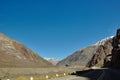 Ruta 7 - Road to Aconcagua park at Andes Royalty Free Stock Photo