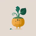 Rutabaga Vegetable Cute Playful Flat Icon by Generative AI